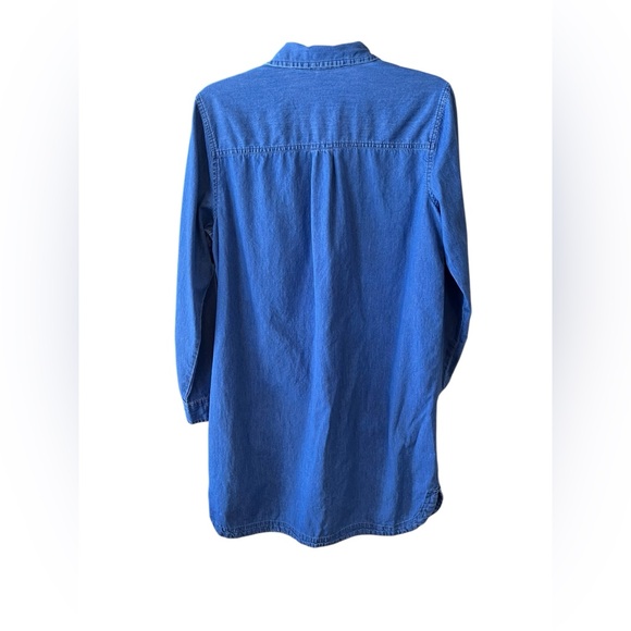 Old Navy Denim Chambray Tunic Dress Long Sleeve Popover Large - Picture 3 of 5